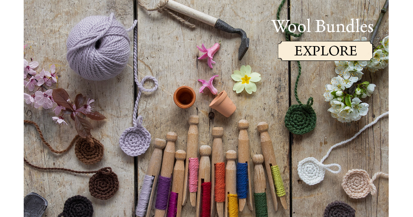 Wool bundles toft yarn flowers botanic colours